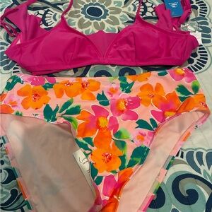 Cupshe Pink and Floral Bikini Set